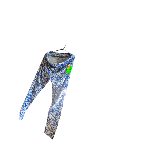 Flora Blue and White Athletic Tights 3x - Picture 1 of 2